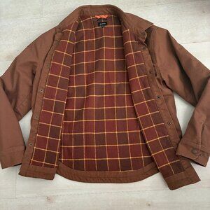 Brixton Builders Man's Stretch Flannel Lined Jacket Brown Size Medium